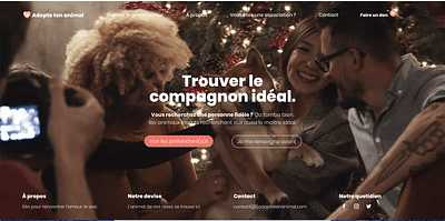 Plateforme Adopte ton animal - Création de site internet