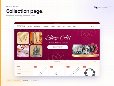 Silviya: Shopify store for silver jewellery and coins - Webseitengestaltung