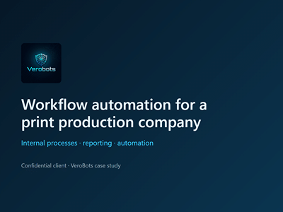 Workflow automation for a print production company - Artificial Intelligence