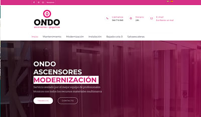 Diseño de página para servicio de ascensores - Website Creation