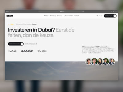 Webflow website voor GREM - Stratégie digitale