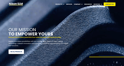 Nikon SLM Solutions Landing Page - Webseitengestaltung