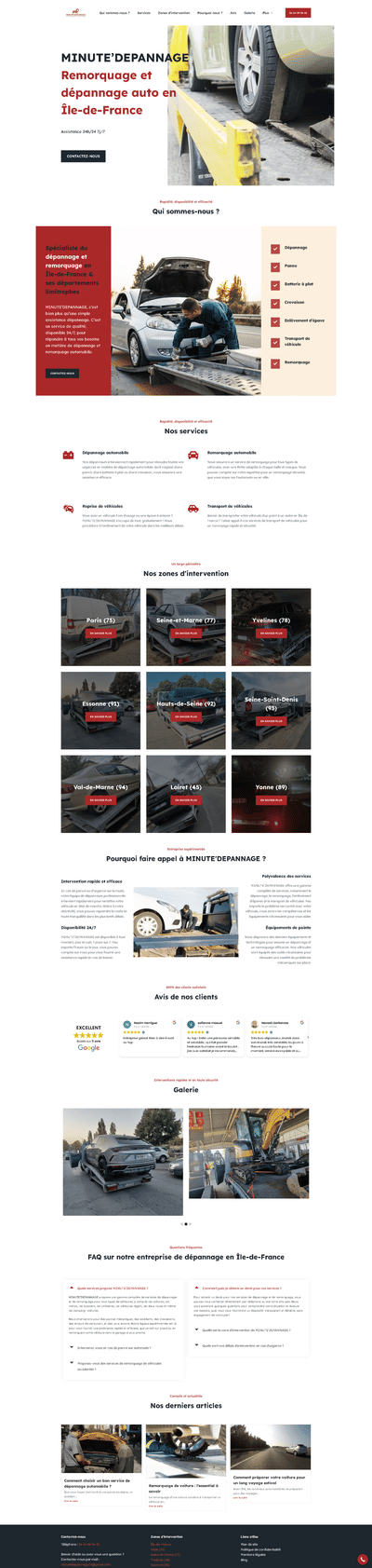 Entreprise de dépannage automobile - Secteur services - Website Creatie