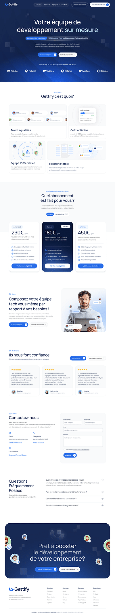 Gettify.io | Landing page - Création de site internet