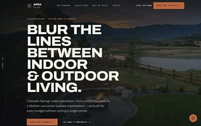 Custom website for Apex Patios - Création de site internet