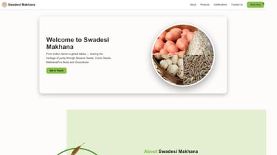 Swadeshi Makhana Product Landing Page - Creación de Sitios Web