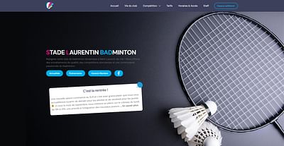 Site web pour le club Stade Laurentin Badminton - Webseitengestaltung