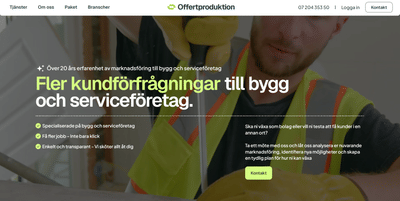 Branding and site for Sweden’s lead-generation partner in construction - Estrategia de contenidos