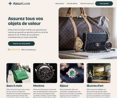 Création de site + SEO / GEO : AssurLuxe - Création de site internet