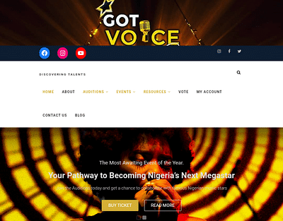 Talent Show Web Design for GotVoice Nigeria - Création de site internet