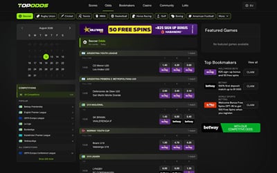 TopOdds: real-time odds comparison platform for South Africa - Web Applicatie