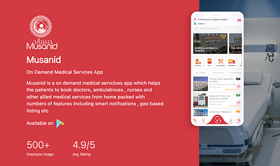 Musanid Medical Services App - Web Application