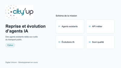City’Up — agents IA connectés aux outils du transport public - Intelligence Artificielle