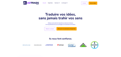 ADTRADS - Création de site internet