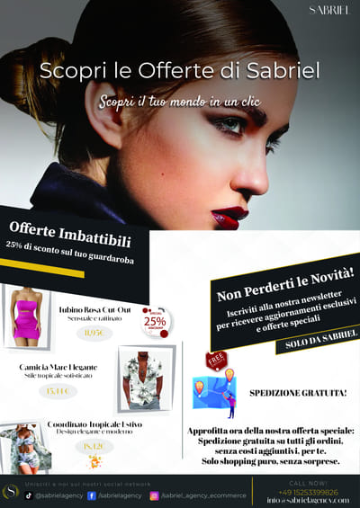 Sabriel E-Commerce: Volantino Promo Fashion - Branding & Posizionamento