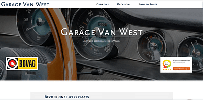 Website Garage Van West - Webseitengestaltung