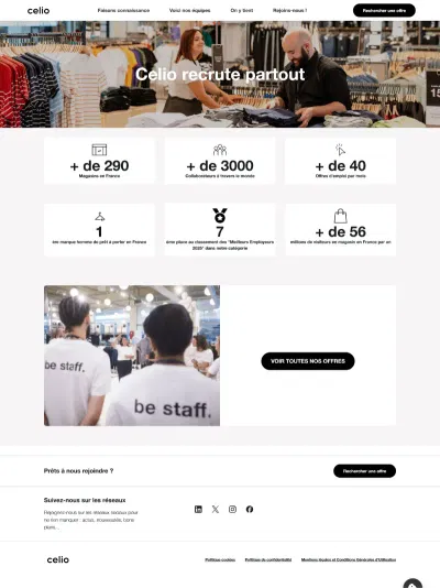 Développement site web Celio Talents - Création de site internet