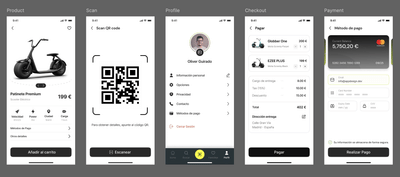 Desarrollo App movilidad de alquiler de patinetes - Application mobile