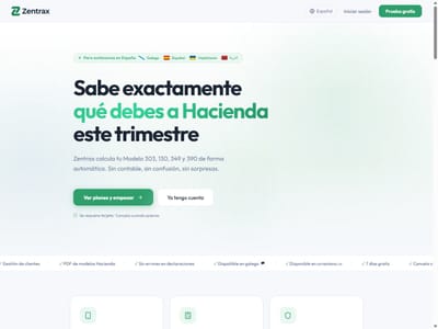Zentrax — SaaS de software fiscal para autónomos - Développement de Logiciel