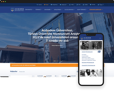Acıbadem Üniversitesi - Website&Intranet Projects - Creación de Sitios Web
