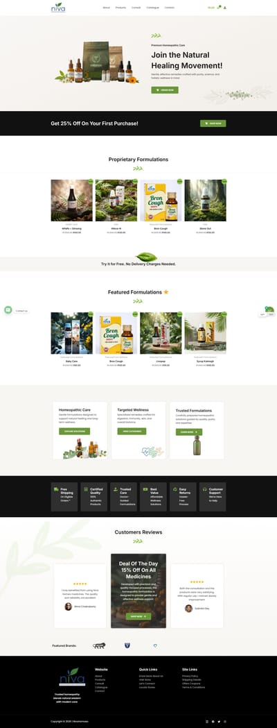 Niva Homoeo - Web Application
