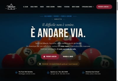 American Billiards Club, Barletta - Website Creation