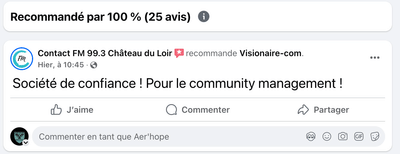 Gestion des réseaux sociaux de Contact FM 99.3 - Community management