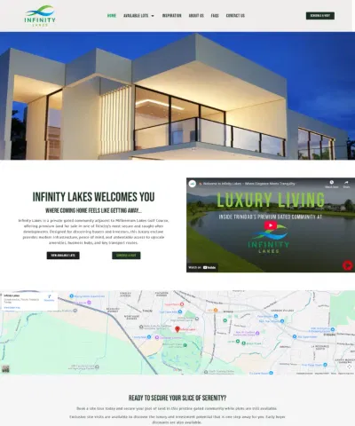 Infinity Lakes – Premium Real Estate Website with 360° Lot Views - Website Creatie