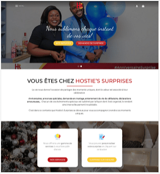Site Web Hostie's Surprise agence évènementiel - Creación de Sitios Web