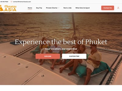 Memories Asia : site d'excursions et d'activités à Phuket - Création de site internet