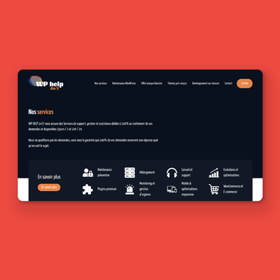 Création Wordpress - WP Help 24/7 - Ergonomie (UX/UI)