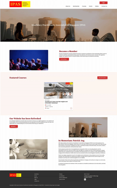 IPAS Membership & Event Management Professional Development Platform - Website Creation