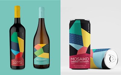 Diseño de etiquetas de vino Mosaiko para Calyptra - Diseño Gráfico