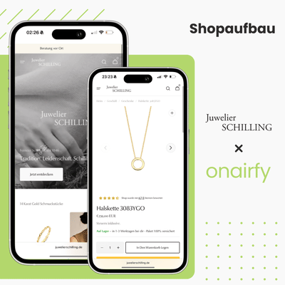 Shopaufbau Juwelier Schilling - Webseitengestaltung