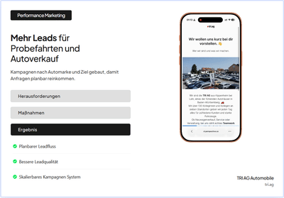 TRI AG Automobile | Planbarer Leadfluss via Social Ads - Social Media