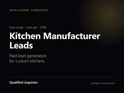 Kitchen Manufacturer: paid lead generation - Advertising