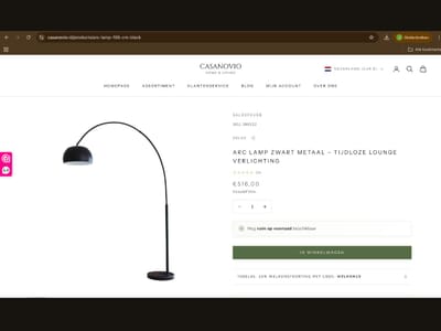 Casanovio — Shopify Webshop for Furniture & Home Interior - E-commerce