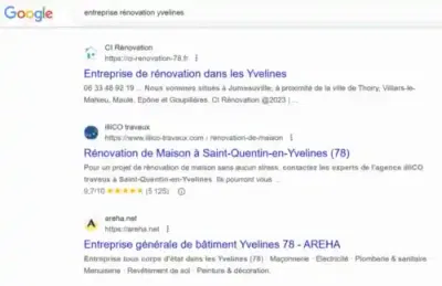 Site web et stratégie SEO locale pour une entreprise de rénovation - SEO