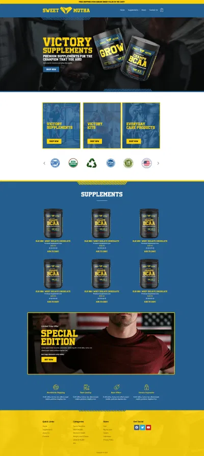 Supplement Shop Mega Pack: WooCommerce, Shopify, Wix - E-commerce