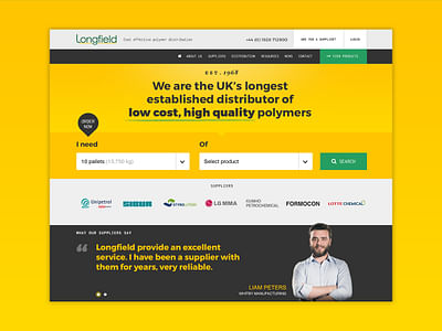 Longfield Polymers Website - Application web