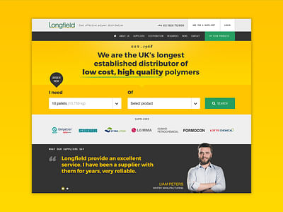 Longfield Polymers Website - Web Application