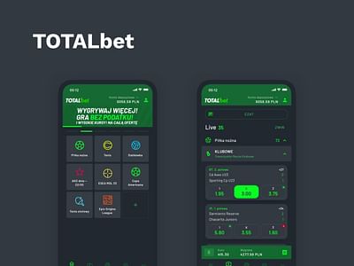 TOTALbet – Bookmaking mobile app - Application mobile