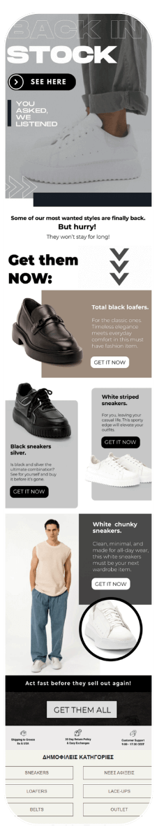 Email Marketing for an online store with branded leather shoes for men - Email Marketing