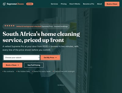 Cleaning marketplace & CRM admin portal (in-house demo) - Web Application