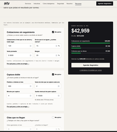 calculadora de fugas conectada al CRM - Artificial Intelligence