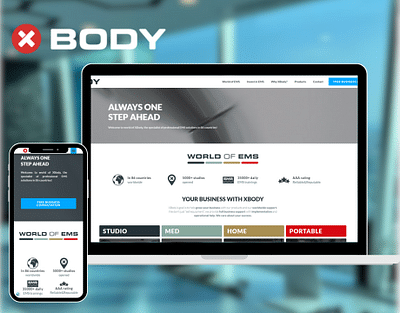 XBody company group presenting website - E-commerce