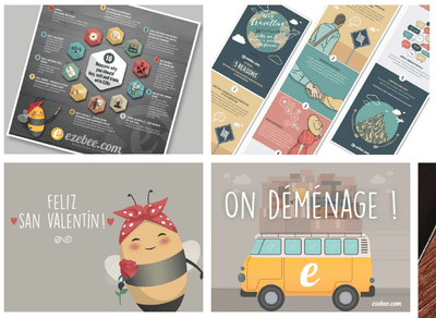 Diseño de material gráfico para Ezebee - Branding y posicionamiento de marca