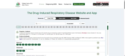 Pneumotox : base de données et applications pour les médecins - Application web