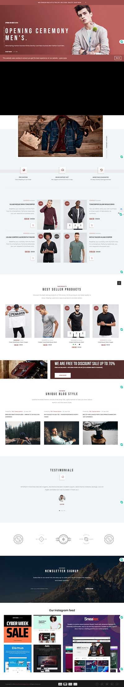 Ecommerce Fashion Website design - Webseitengestaltung