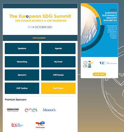 European SDG Summit 2021 - Webseitengestaltung